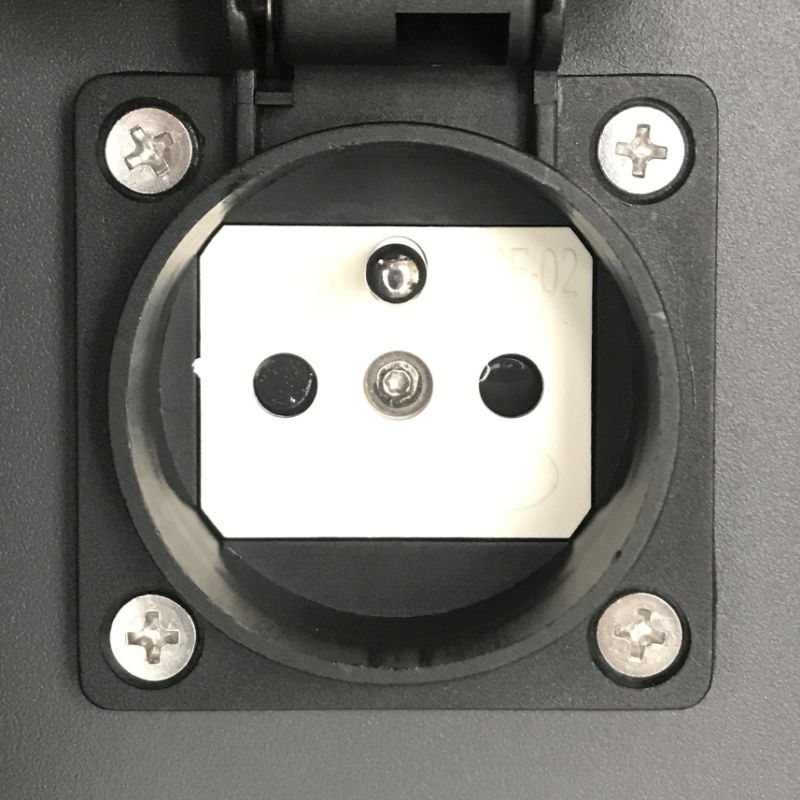 Lucide POWERPOINT - Vonkajší zásuvkový stĺp - Zásuvky s kolíkovým uzemnením - Typ E - FR, BE, POL, SVK / CZE štandard - Ø 10 cm - IP44 - Antracit